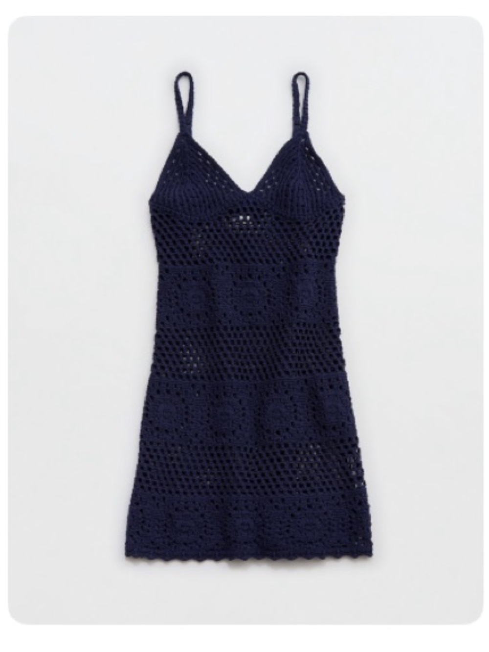 aerie Party Navy Crochet Cover-Up Dress - Picture 2 of 4